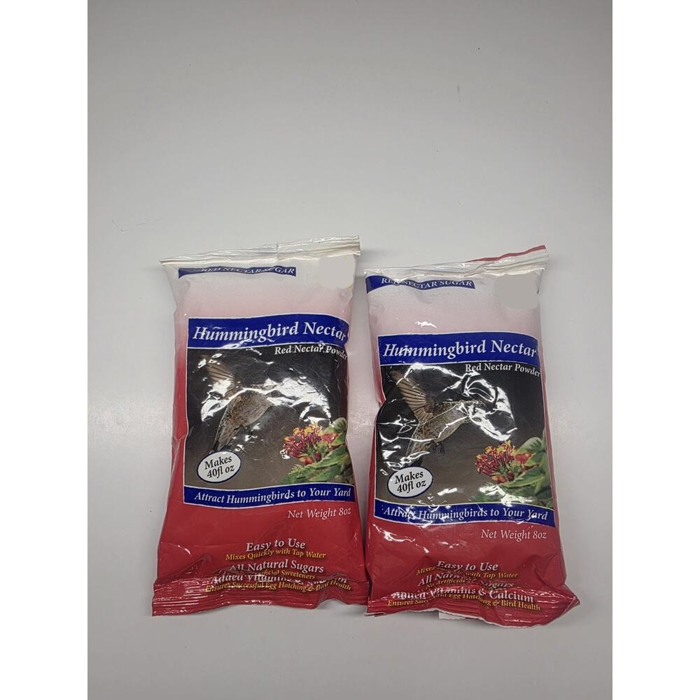 Hummingbird Red Sugar Nectar Powder Lot Of 2 All Natural w/ Vitamins & Calcium